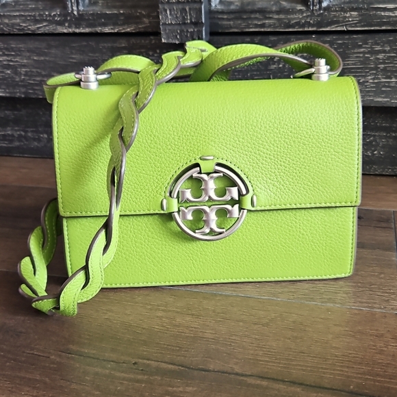 🔥 Tory Burch Small Miller Flap Shoulder Bag in Wheat Grass - Like New - Picture 1 of 12